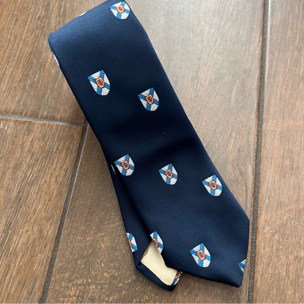 Frame Canada brand Blue Crest Polyester Necktie